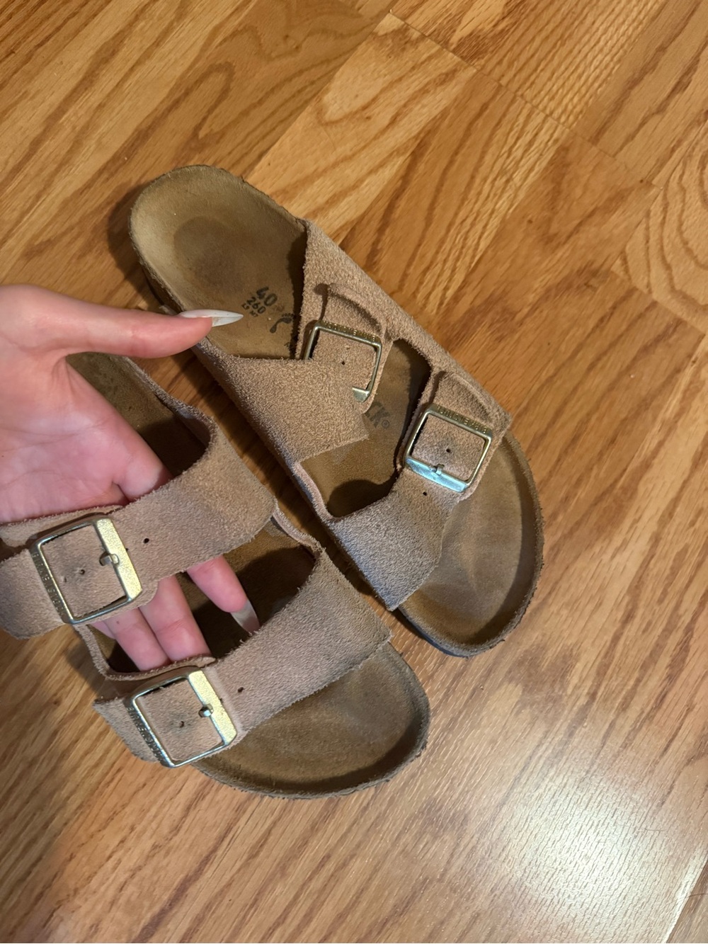 Birkenstocks Tan Suede Arizona Sandals